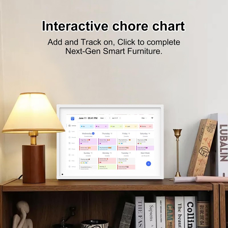 SSA 10.1-inch Smart Digital Calendar: Touchscreen Family Organizer with Chore