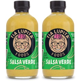 Tia Lupita Salsa Verde Hot Sauce 8 Oz (Pack of 2) Flavorful Heat, Mild to Medium Spice - Gluten-Free, Non-GMO, Sugar Free, Low Sodium, Keto, No Carbs - Made with Tomatillos and Green Jalapenos