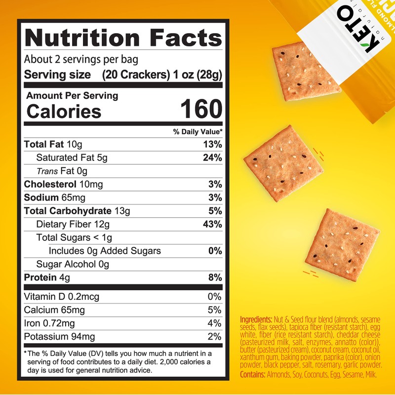 Keto Crackers low carb crackers (Cheddar and Onion) Keto friendly