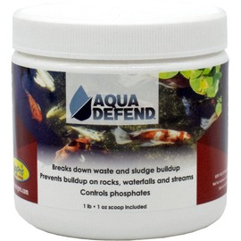 EasyPro AQD1 Aqua Defend All Natural Pond Water Treatment - 1 lb Jar Additive to Bind phosphates, Buffer pH and Help Settling of Particles