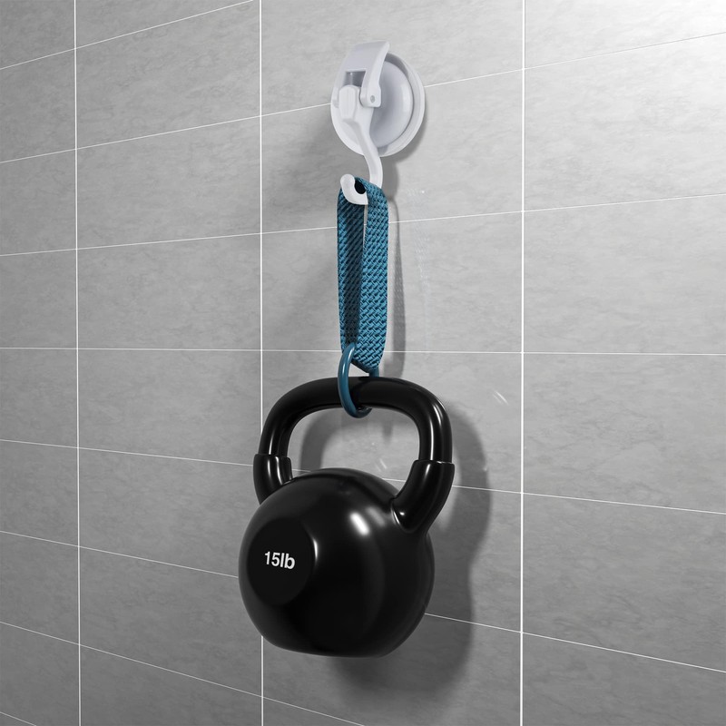 SOCONT Heavy Duty Vacuum Suction Cup Hooks, White Plated Polished