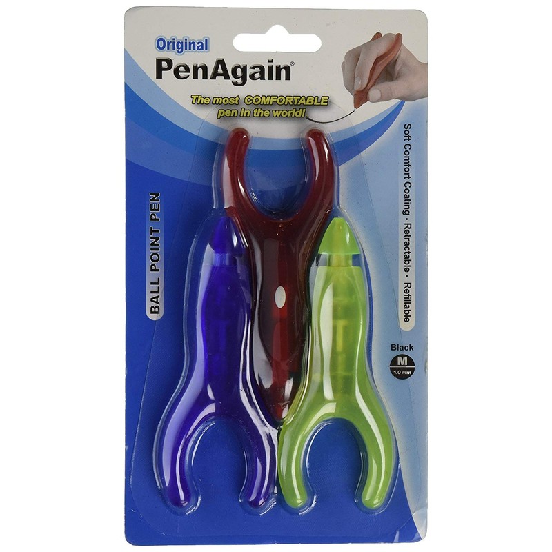 PenAgain Original 3 Pack Pens - Red, Blue, Green or