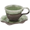 Ichikyu 589-05 Mino Ware Coffee Bowl Plate, Green