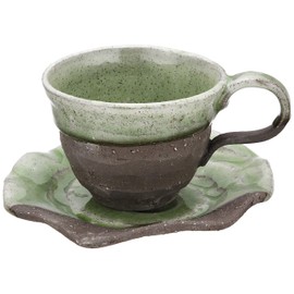 Ichikyu 589-05 Mino Ware Coffee Bowl Plate, Green