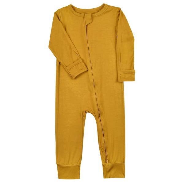 Aablexema Baby Footless Pajamas Zipper with Mitten, Rayon from Bamboo,