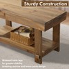 HOKYHOKY Solid Wood Entryway Bench - 31.5" Farmhouse Small Storage