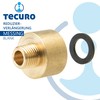 Reducer extension – outer x internal thread in untreated brass.
