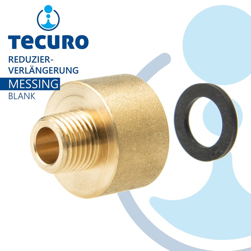 Reducer extension – outer x internal thread in untreated brass.