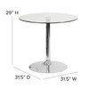 Flash Furniture 31.5'' Round Glass Table with 29''H Chrome Base