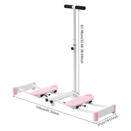 Pelvic Floor Strengthening Device Women, Strengthening Device,Bottom w/Elastic Cord for Stable Balance Support，Adjustable Height 32.68-38.59 inch，for Fitness, Exercise and Body Shaping (Pink)