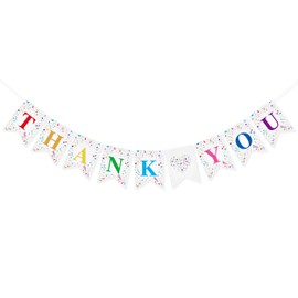 FAKTEEN Thank You Banner for Teacher Doctor Staff Employee Appreciation Week Decorations Thank You Garland Bunting for Graduation Backdrop Nurse's Day Party Supplies Home Office Classroom Decor
