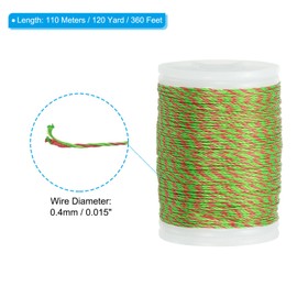 PATIKIL Archery Bow String Serving Thread 120 Yard/110M, 0.015" Dia Bowstring Thread for Tying Peep Sight Nock Compound Recurve Bow, Green Red