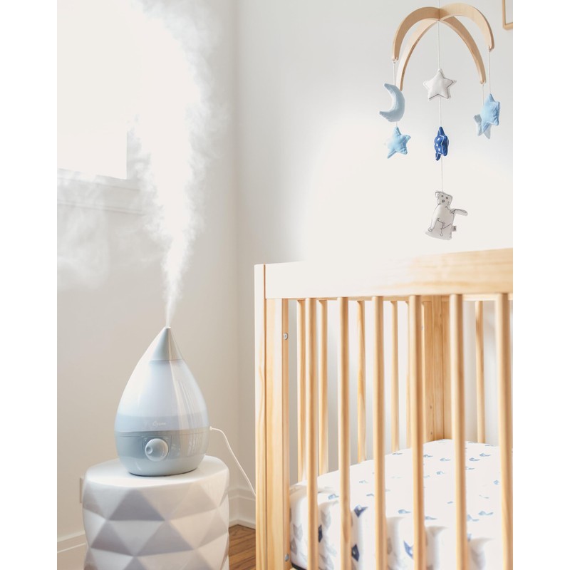 Crane Ultrasonic Teardrop Cool Mist Humidifier, Large 1 Gal Tank,