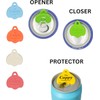 The Cappy (4-pack) Reusable Beverage Can Opener & Closer -