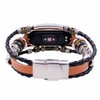 for Xiaomi Mi Band 7 Leather Strap Metal Snap Retro