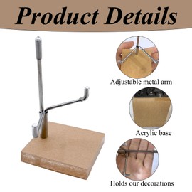 klahh 2 Pcs Mini Acrylic display stand Adjustable Metal Arms Display Photo Stand Clear Base Display stands for craft fairs