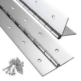 2 Pack Heavy Duty Piano Hinge 48 Inch x 2 Inch Width, 0.047'' Thick Stainless Steel Continuous & Piano Hinge for Cabinet, Door, Toolbox, Wooden Box, Metal Plate, Furniture, Industrial Project