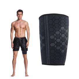 Hamstring Compression Sleeve,1 Pcs Thigh Compression Sleeve,Adjustable Hamstring Support for Women Men,Thigh Supports for Muscle Pain,Quadricep Muscle Injury and Strain Recovery Thigh Strapping(M)