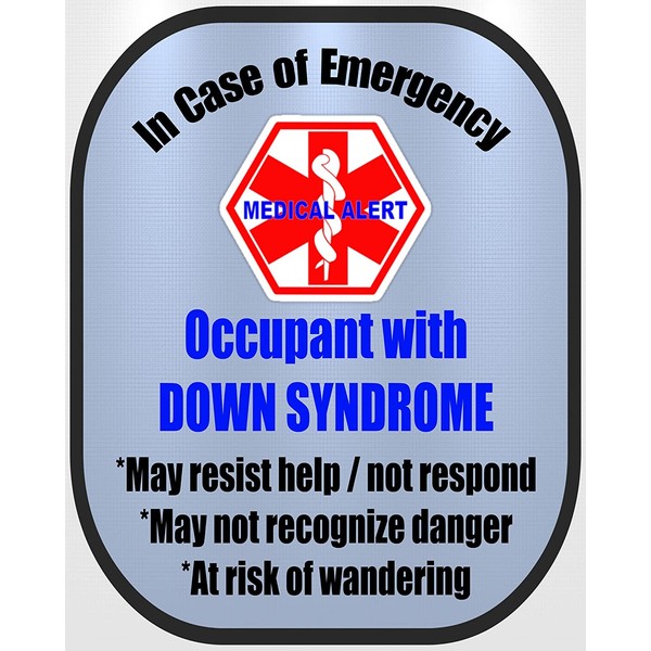 Down Syndrome Medical Alert Safety Decal Sticker