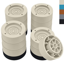 ANNKUT Furniture Risers 3 inch，Round Bed Risers Heavy Duty，Elevation in Heights 1, 2 or 3 Inch for Chair Table and Desk Legs Lifting，Adjustable Bed Lifts Risers(Pack of 4 Riser,Beige)