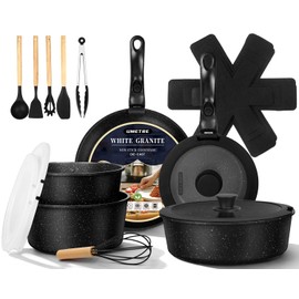 UMETRE pots and Pans Set, Nonstick Cookware Set Detachable Handle, Induction Kitchen Cookware Sets with Removable Handle, Non Stick RV Cookware Set, Dishwasher ＆ Oven Safe (21 PCS)