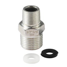 OFFO Shower Hose Connector, G1/2'' Male to G3/8'' Male Threaded Connector,Shower Hose Adapter, Chrome