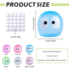 Luminous Soot Sprites Car Dashboard Decorations, 30PCS Fun Soot Sprite Stickers for Car Interior, Rearview Mirror, Home, Office – Colorful Glow in The Dark Adhesive Elf Ornaments (Colorful)