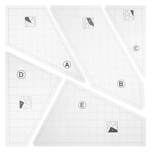 Kettion Crazy Quilting Template Set, Creative Transparent Sewing Machine Ruler,