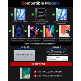 typecase typecase Touch Case with Keyboard for iPad Pro 13-inch(M4, 2024), iPad Air 13-inch(M3, 2025/M2, 2024) & iPad Pro 12.9(6th/5th/4th/3rd Gen), Trackpad, 360 Rotatable, 11-Colors Backlit, Midnight Gray