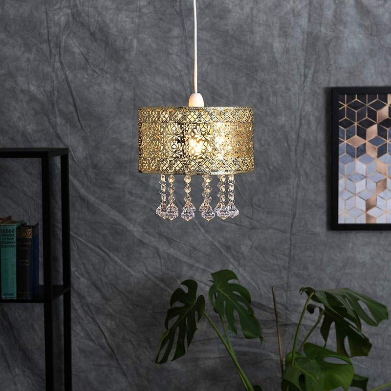 MiniSun | Modern Intricate Pattern Gold Ceiling Light Shade with