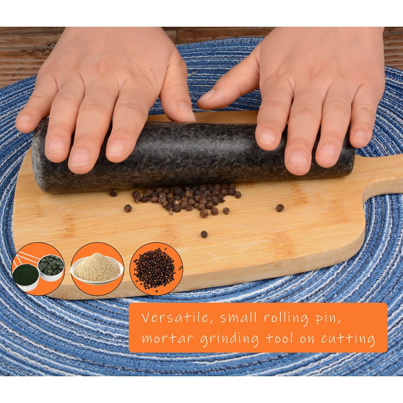 Granite Replacement Pestle 7.4inch Only Polished Stone Pestle, Large Pestle