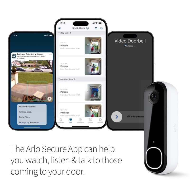 Arlo Video Doorbell 2K (2nd Gen, Latest Release), Wireless or