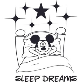 Sweet Dreams Mouse Cartoon Good Night Evening Sleep Slumber Night Time Dreams Drowsy Wall Art Sticker Designs Vinyl Stickers for Home House Walls Rooms Window Bedroom Decoration Size (16x20 inch)