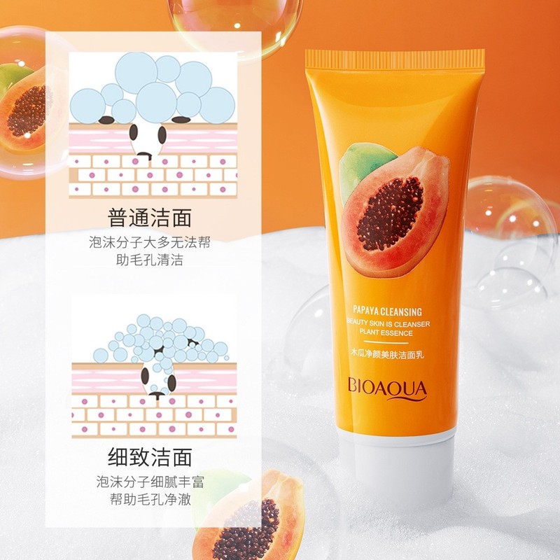 BIOAQUA Papaya Extract Cleansing Beauty Skin Cleanser 100g
