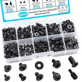 Taiss 400Pcs PC Screws set for Universal Motherboard, SSD, Hard Drive, PC Case, PC Fan, for DIY installation and repair