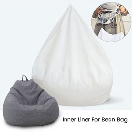 Bean Bag Inner Liner for Bean Bag Chair Lazy Sofa Easy Cleaning Removable Replacement Stocking Inner Liner with Zipper No Filler for Livingroom Bedroom Playroom 70x80cm 80x90cm 100x120cm (1, X-Large)