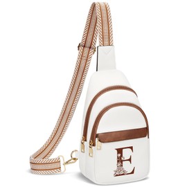 CLOUDWINGS Gifts for Women Mothers Day Gifts Crossbody Bags Sling Bag Fanny Packs for Women with Initial Letter Chest Bag for Travel, E