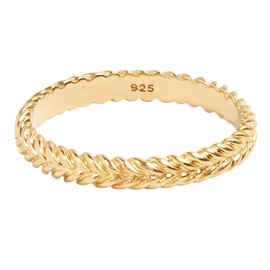 Silver Smile - 18k Gold Vermeil Braided Ring for women, and Mom, Hypoallergenic, Fashion Rings, Dainty and Stackable, Dressy & Everyday Rings, Comes in a Gift Box