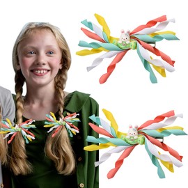 Easter Korker Hair Bow Clips for Girls Easter Rabbit Bow Hair Clips for Toddler Baby Girl Curly Corker Hair Accessories for Girls Duck Billed Hair Barrettes for Kids Teens 2 PCS