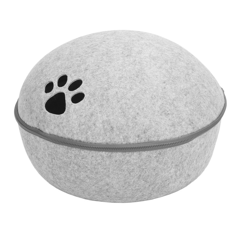 Cat Cave Bed Detachable Washable Semi Enclosed Felt Kitten Hideout