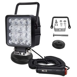 Willpower 1 x LED Work Light with Magnetic Base, 4 Inch 48 W Portable LED Headlight for Car, Excavator, Trailer, Tractor, Truck, SUV, Offroad