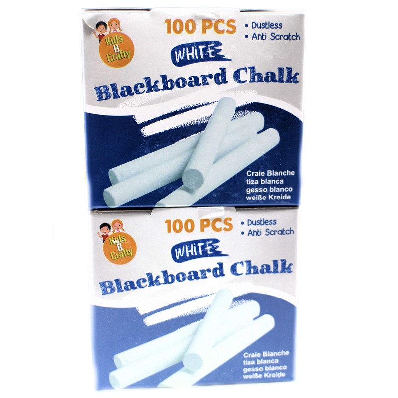 Kids B Crafty 2 x 100 White Blackboard Chalk Sticks