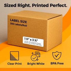 TgSmder Shipping Labels Compatible with Dymo 30252 (1 1/8 x 3 1/2") - 24 Rolls Thermal Labels, Fits for Dymo Labelwriter 450, 450 Turbo, 4XL (Not for 550, 5XL) Total 8400 Strong Adhesive Address Label