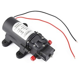 Bomba de Diafragma Presión 12V, Alta Eficiencia 5L/min, Bomba de Agua Eléctrica Mini con 1.5m Succión para Caravana RV Barco Pesca Marina