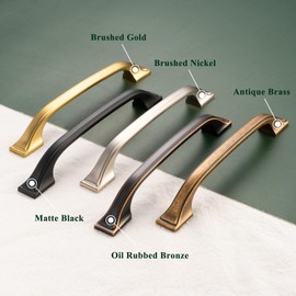 BEROSSA 3-3/4 Inch Screw Spacing, Oil Rubbed Bronze Footed Arch Pulls, Kitchen Cabinet Handles, Pack of 10 | Solid Furniture Hardware for Cupboard Door Bedroom Dresser Drawer Bathroom Vanity 8222