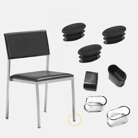 Zaky Plastic Desk Chair Feet Oval Tube Insert End Cap 15 x 30 mm Oval Chair Leg Caps PVC Furniture Pad Table Feet Covers Floor Protection Pack of 20 (Black)