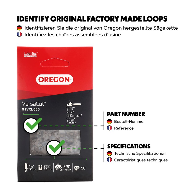 Oregon VersaCut 3/8" Low Profile Pitch, .050" (1.3 mm) Gauge