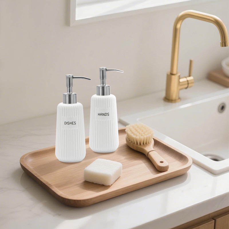 Karisky Kitchen Soap Dispenser Set with Stainless Steel Pump and