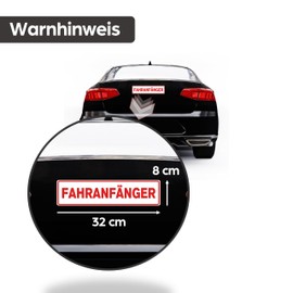 SL group - 2 Stickers "Fahranfänger" in 32 x 8 cm Made of High-Quality Magnetic Film - Caution Beginner Warning Sign for Car, Truck & Motorhome Magnetic - Notice Magnetic Sign for Car Windows