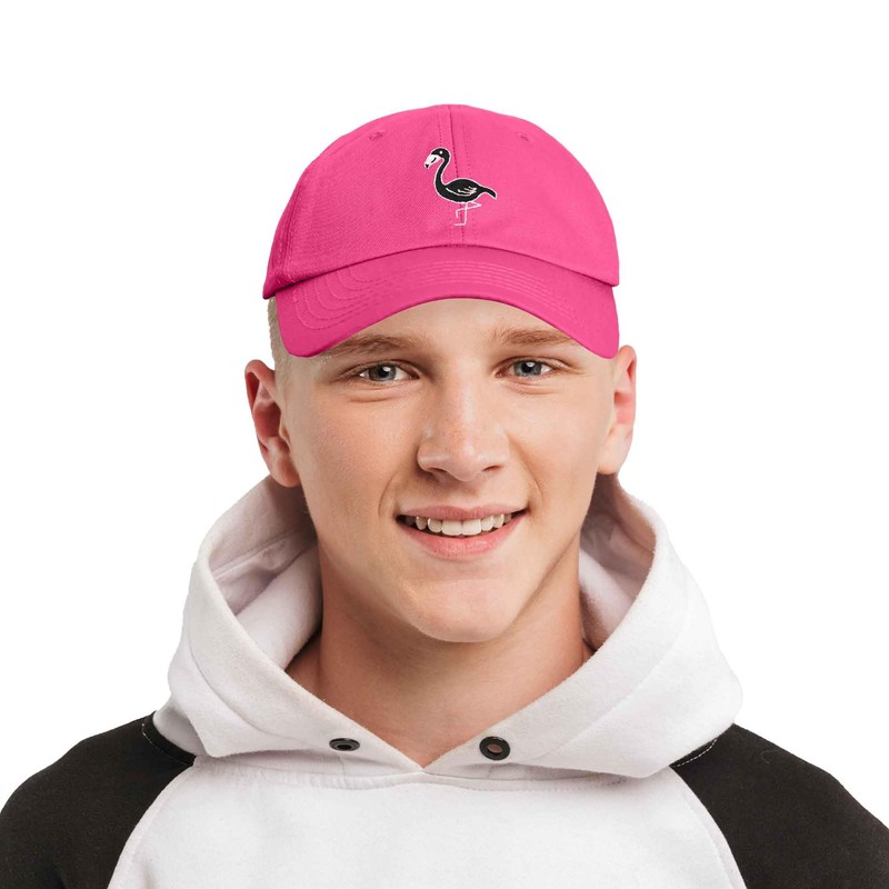 DALIX Black Flamingo Womens Dad Hat Baseball Cap Embroidered in